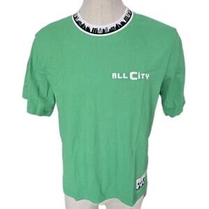 Just Dan All City Streetware Logo Shirt Green Tee Casual Mens Sz M